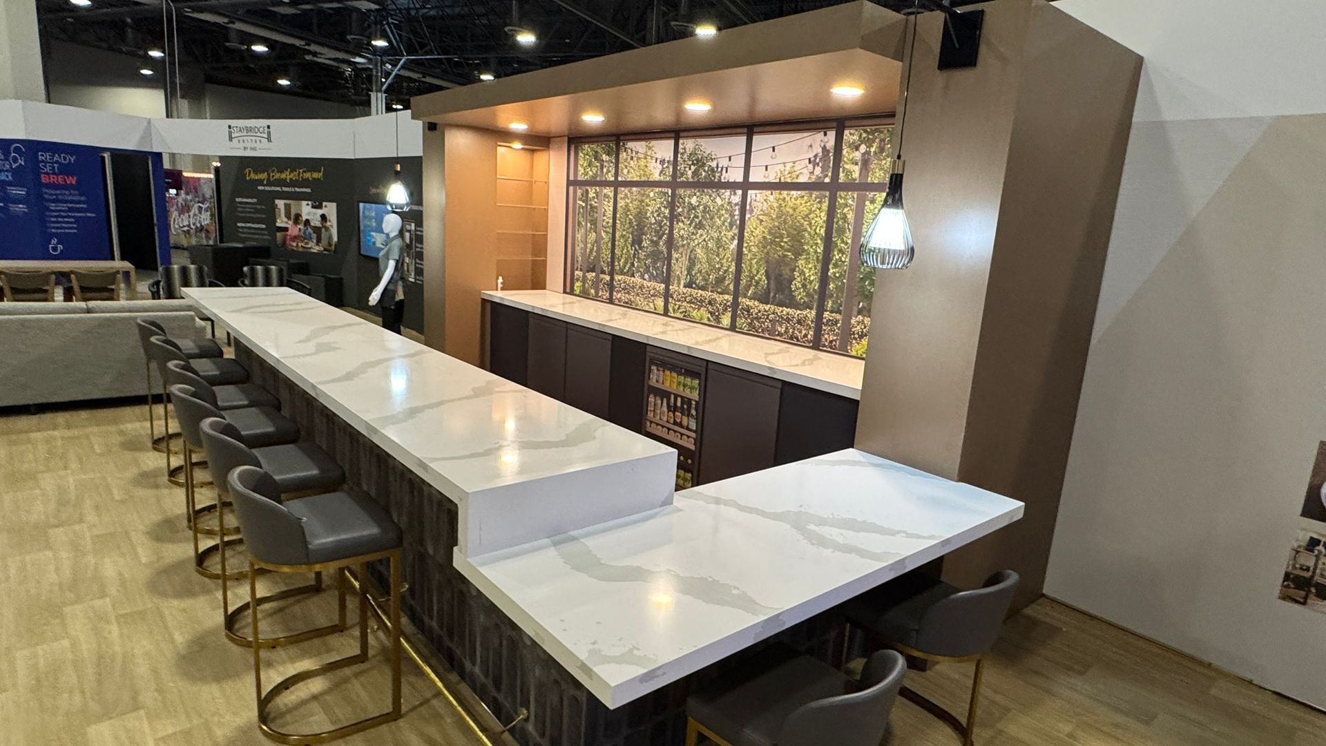 Durable custom stone countertops fabricated for a commercial healthcare environment